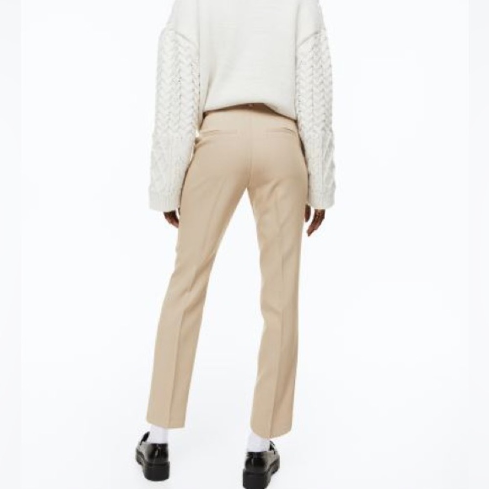 H&M formal pants•Size:Small/UK 6•Fabric:polyester•colour:light beige - Picture 3 of 8